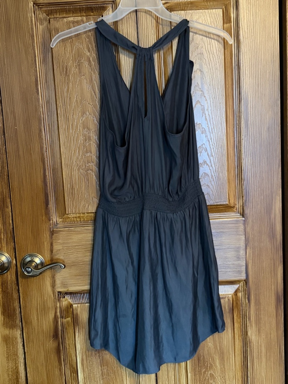 American Eagle Outfitters Black Ruffle Front Mini Dress - Picture 2 of 7